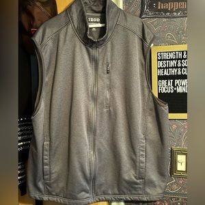 Izod Men Fleece Vest Jacket - Gray